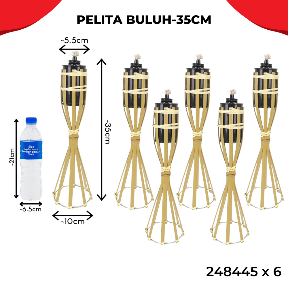 Supersave 6pcs Pelita Buluh Raya Pelita Buluh Minyak Tanah Lampu Hari