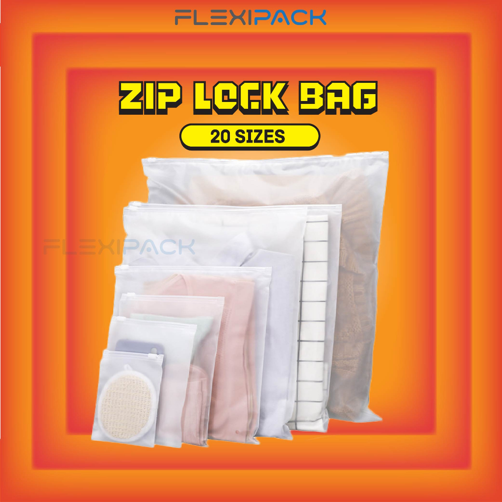 Matte Zip Lock Bag Extra Thick Waterproof Zipper Plastic Travel Clothes ...