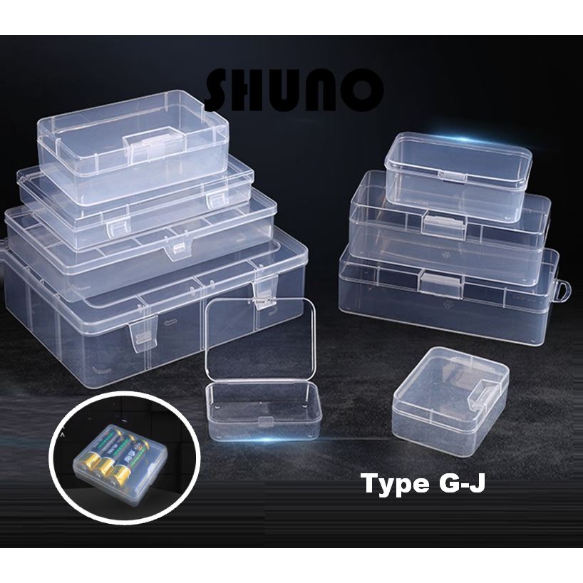 SHUNO (Type G-J) Transparent Plastic Mini Jewellery Ring Earring Pill  Storage Box Organizer Kotak Pensil 小透明药铅笔文具首飾收納盒子