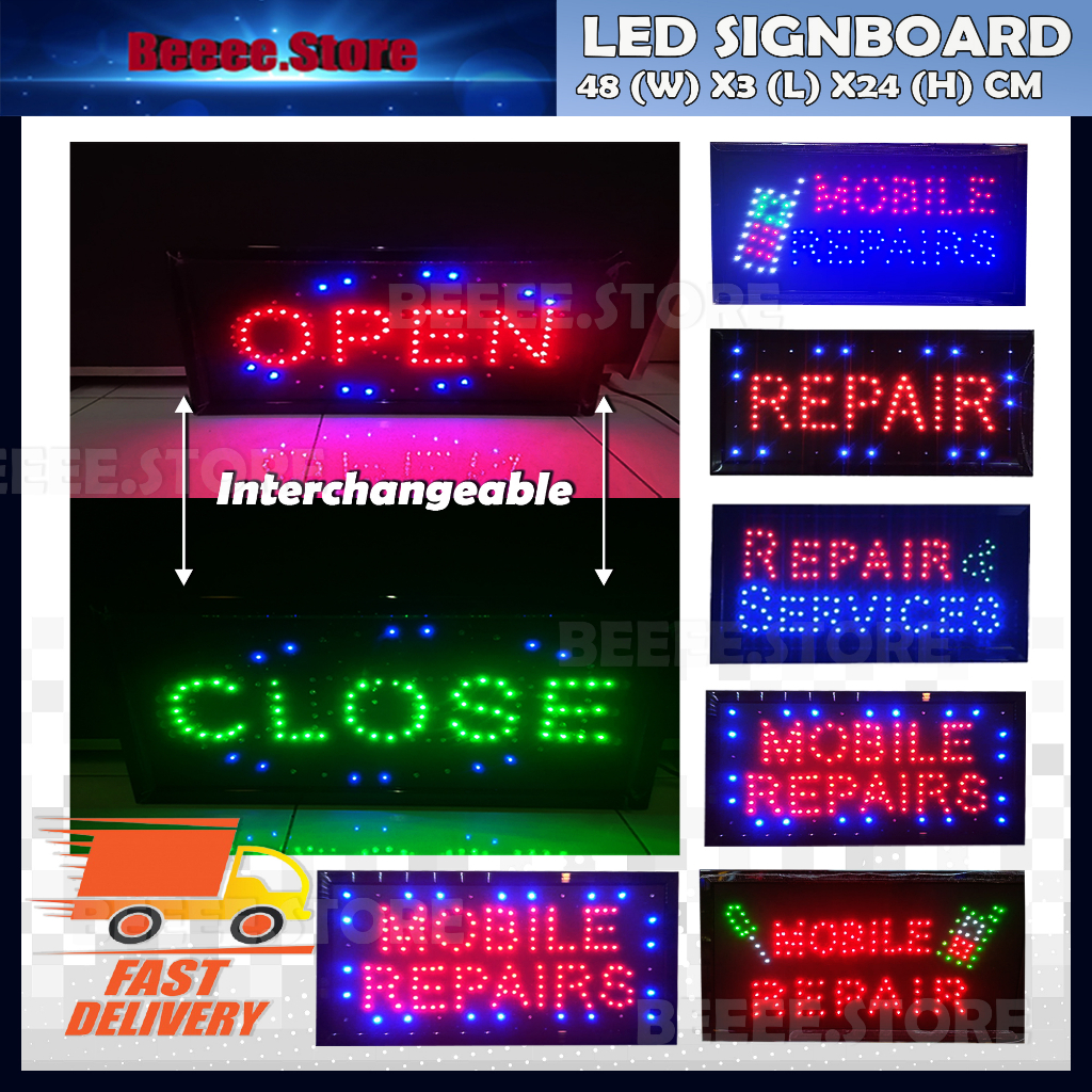 Open + Close / Mobile Repair / Repair & Service / Self Service LED ...