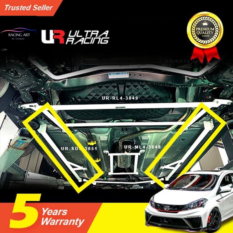 Perodua New Myvi Iconic 1.5L (2018-2021) - Ultra Racing Side Lower Bar ...