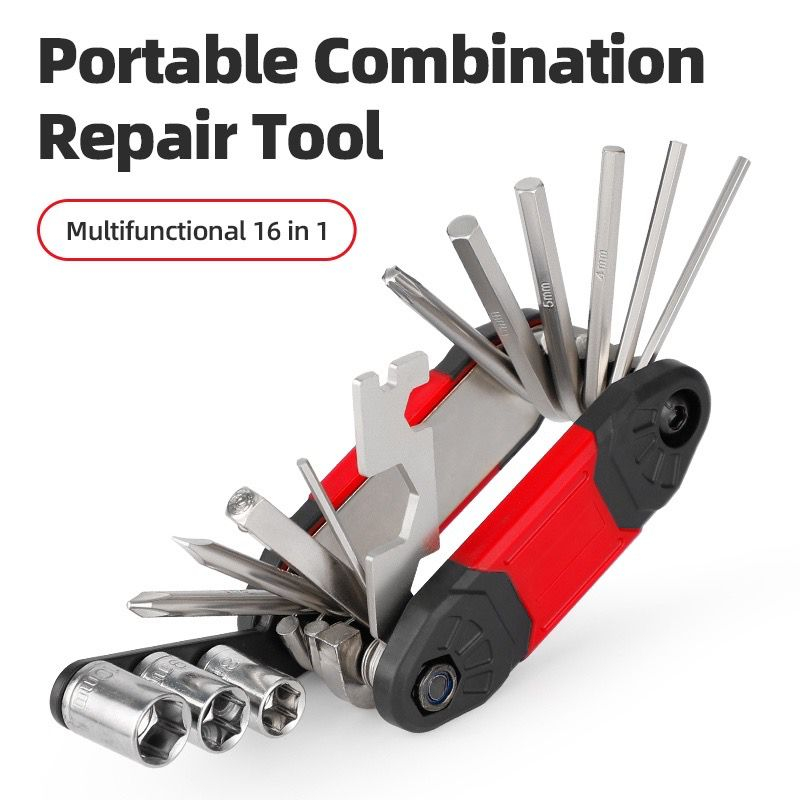 MKR Allen Key 16 in 1 MultiPurpose Bicycle Repair Kit Foldable Tool