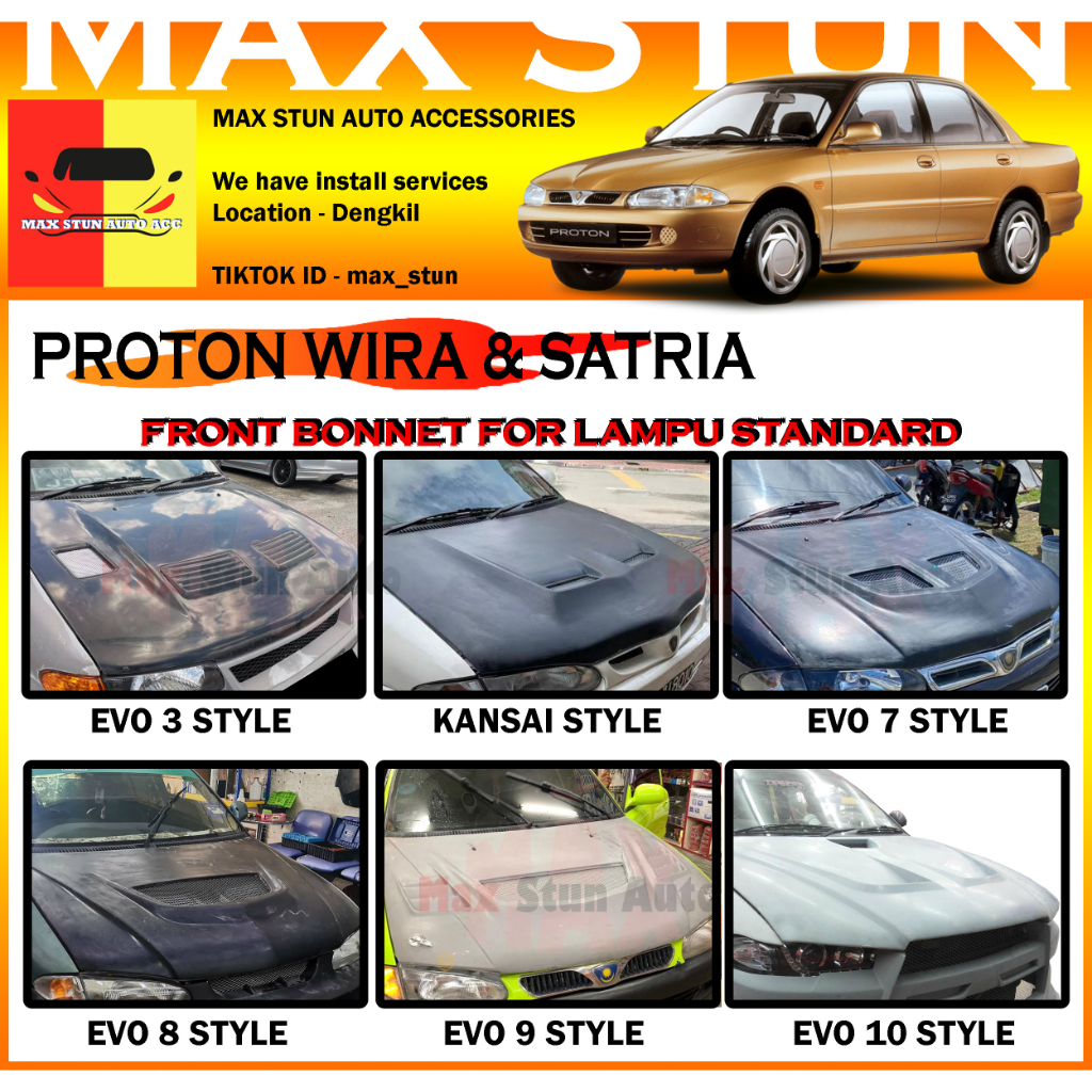 Proton Wira Sedan Saloon Aeroback Satria Front Bonnet Bonet Depan Wira