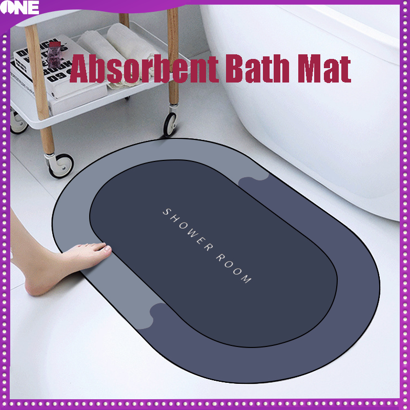 FJONE Super Absorbent Bath Mat Instant Drying Mat Bathroom Rug NonSlip Entrance Doormat Nappa