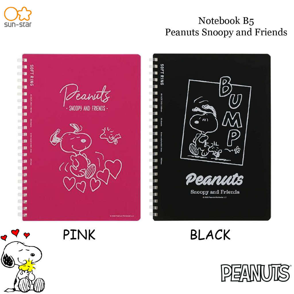 【Sun-star Stationery】Notebook A5 Peanuts Snoopy and Friends (6mm Ruled ...