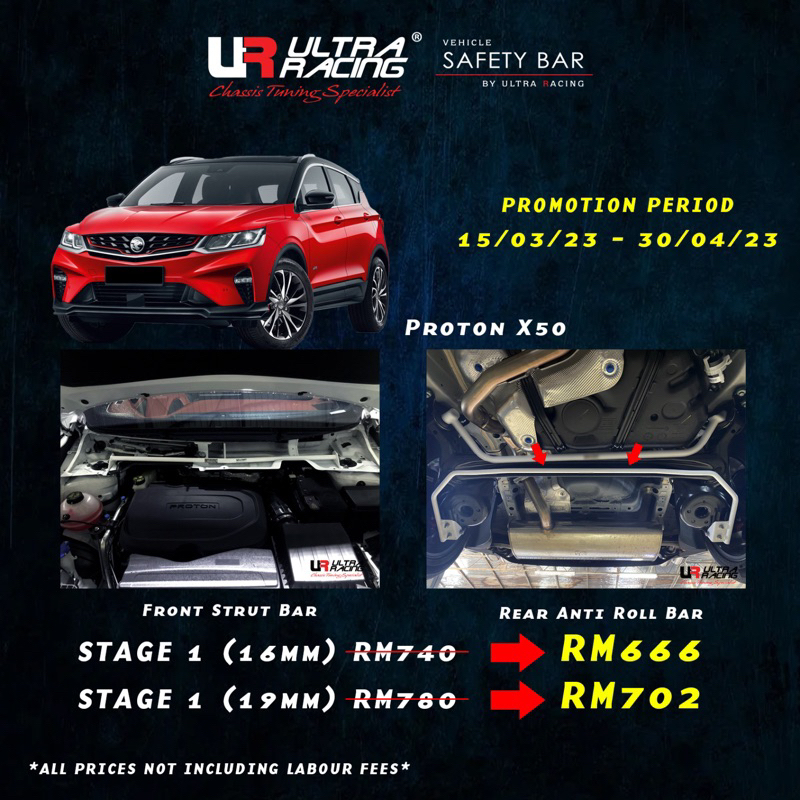 Ultra Racing Safety Bar Proton X50 Stage 1 Front Strut Bar Engine Bar ...