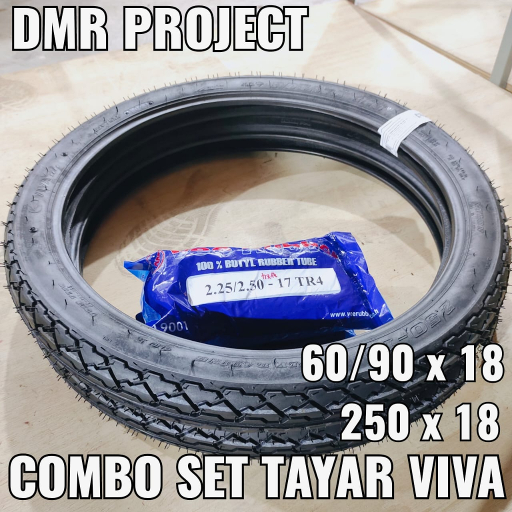 18INCI TAYAR VIVA COMBO SET + TUBE (60x90X18 / 250x18) TAYAR 18 INCI ...