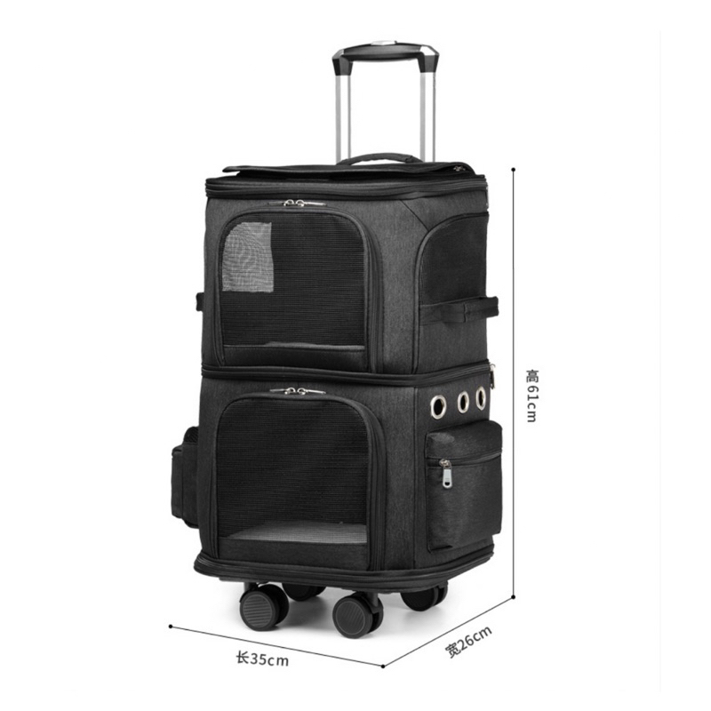 Rolling Large Cat Carrier For Large Cats with on Wheels, Dog Cat