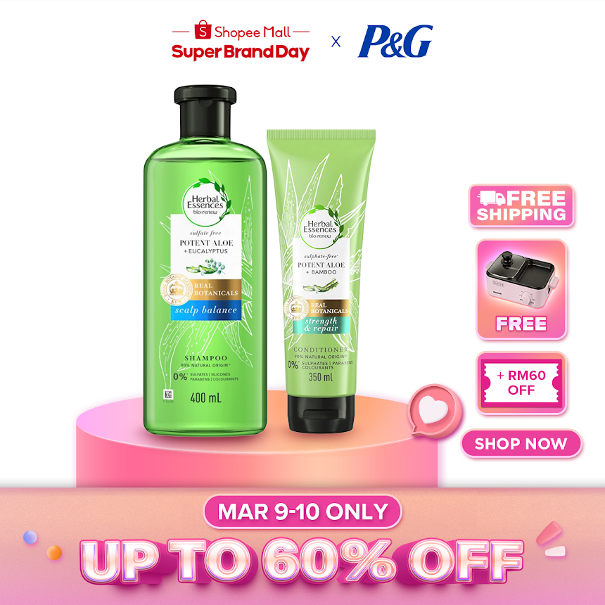 Herbal Essences BioRenew Potent Aloe & Eucalyptus [Scalp Balance] Shampoo (400ml