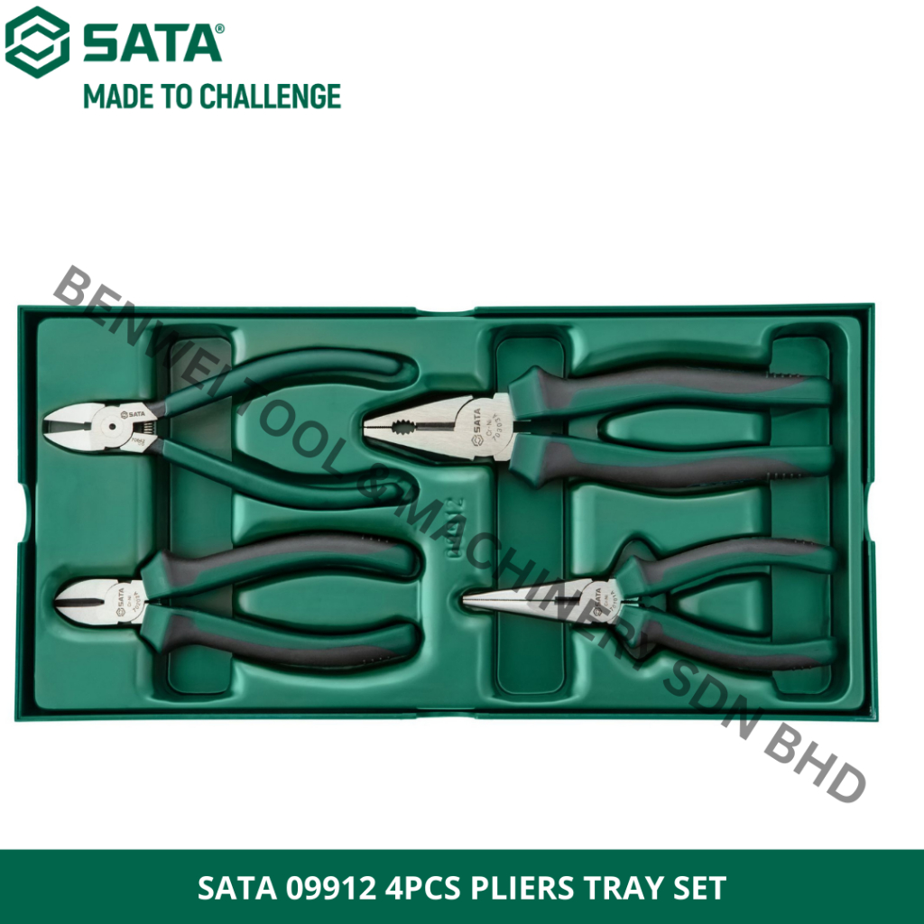 SATA 09912 4PCS PLIERS TRAY SET / LONG NOSE PLIER / DIAGONAL PLIER