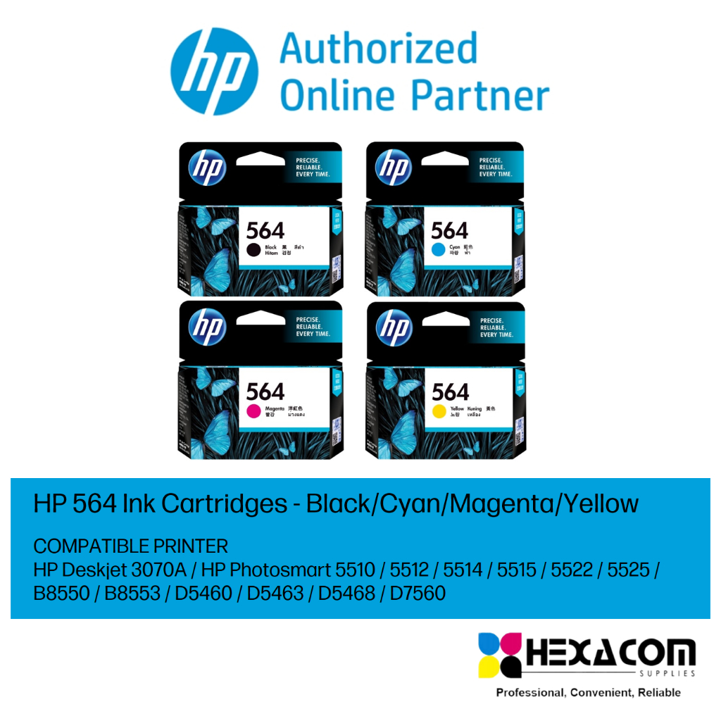 HP 564 Ink Cartridge - Black/Cyan/Magenta/Yellow | Shopee Malaysia