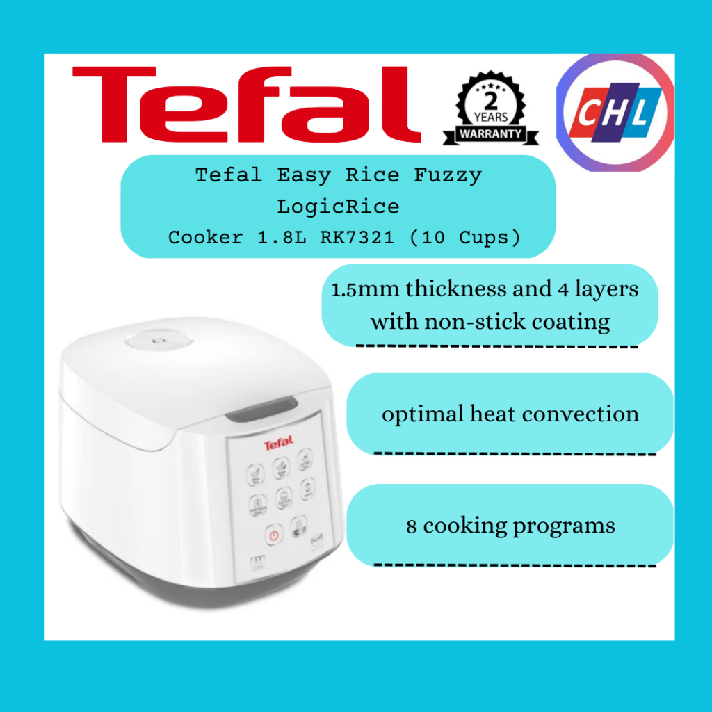 Tefal (New Arrivals) Easy Rice Fuzzy Logic Rice Cooker 1.8L (10 Cups