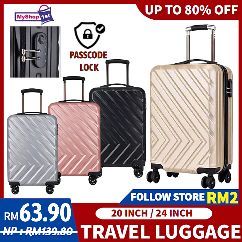 [READY STOCK] ABS PC PLAIN TRAVEL LUGGAGE SETS SUITCASES CABIN LUGGAGE ...