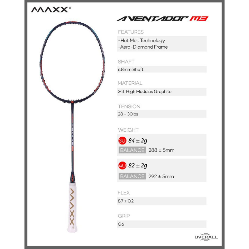 MAXX AVENTADOR M3 (UNSTRUNG/RACKET ONLY) | Shopee Malaysia