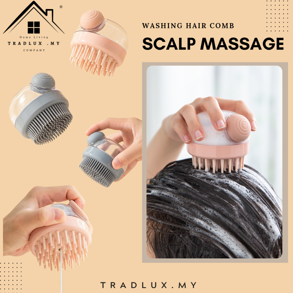 Scalp Massager With Lotion Storage Box, Daily Grey Shampoo Massage