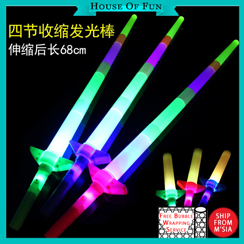 LED Glow Stick Four Section Glow Stick Telescopic Glitter Stick LED ...