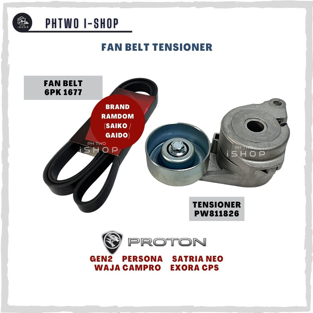 Fan Belt Tensioner Proton Gen2 Persona Satria Neo Waja Campro Exora Cps Pw811826 Fan Belt 3026