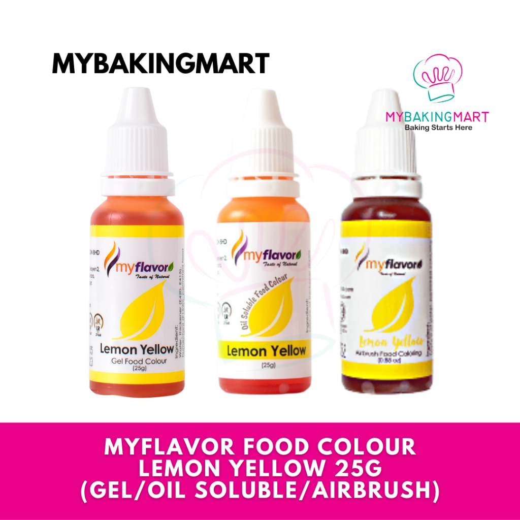 Mybakingmart | Myflavor Lemon Yellow Gel / Oil / Airbrush Edible Food ...