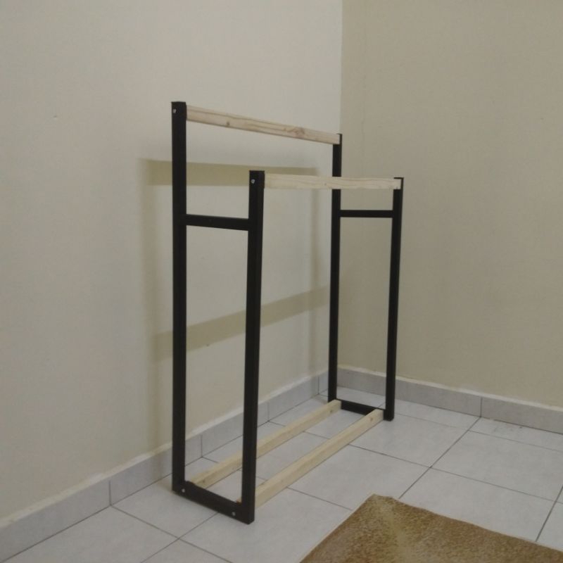 STANDING TOWEL RACK ( Ready stock) Penyidai tuala gabungan besi dan