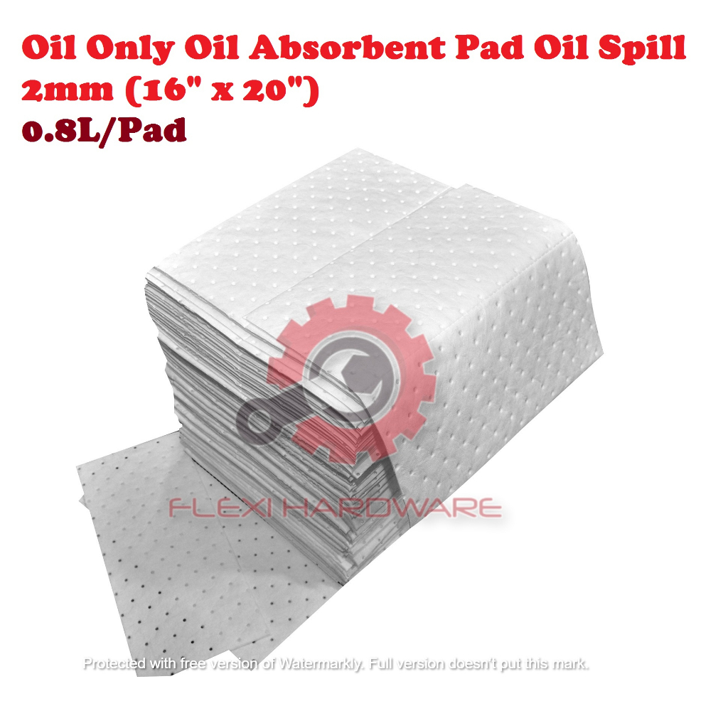 Oil Only Oil Absorbent Pad Oil Spill 2mm (16" x 20") 0.8L/Pad Shopee