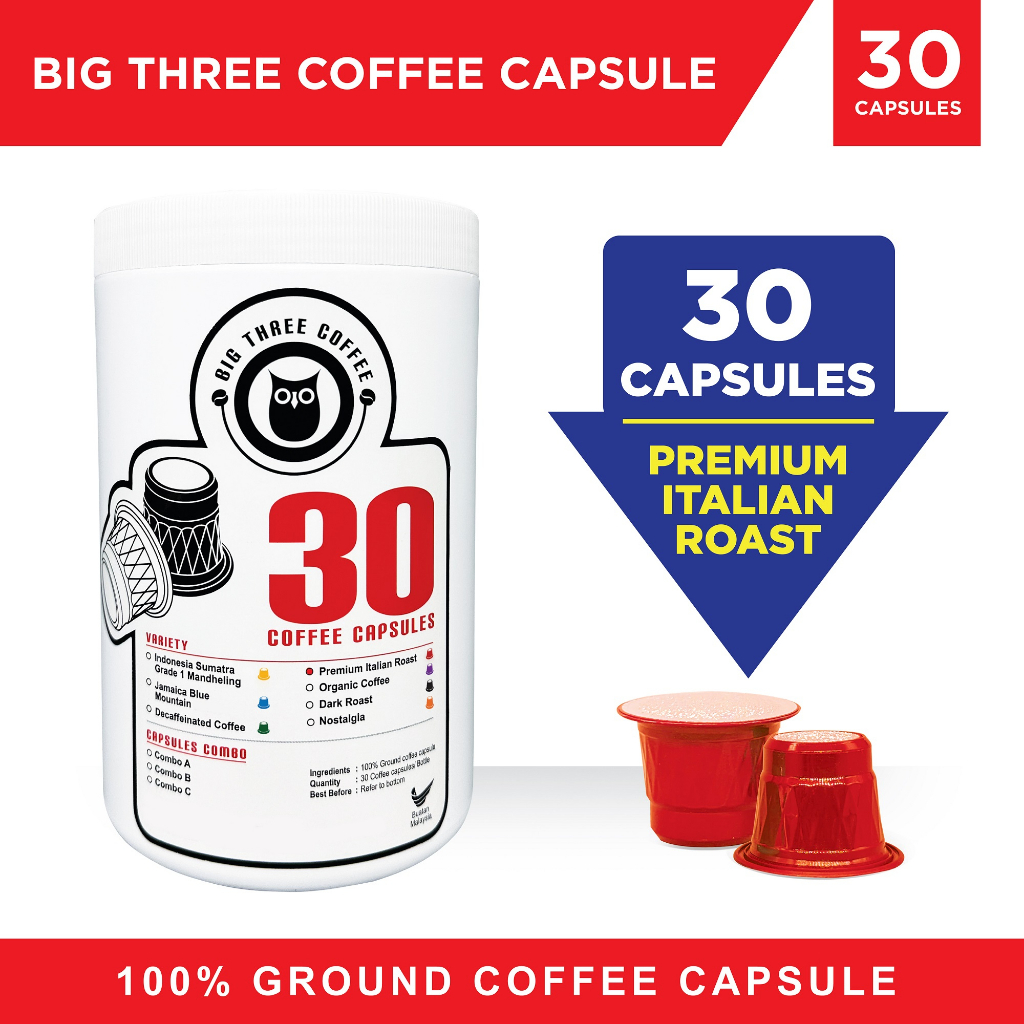 Premium Italian Roast Nespresso Compatible Capsules Brand of Big
