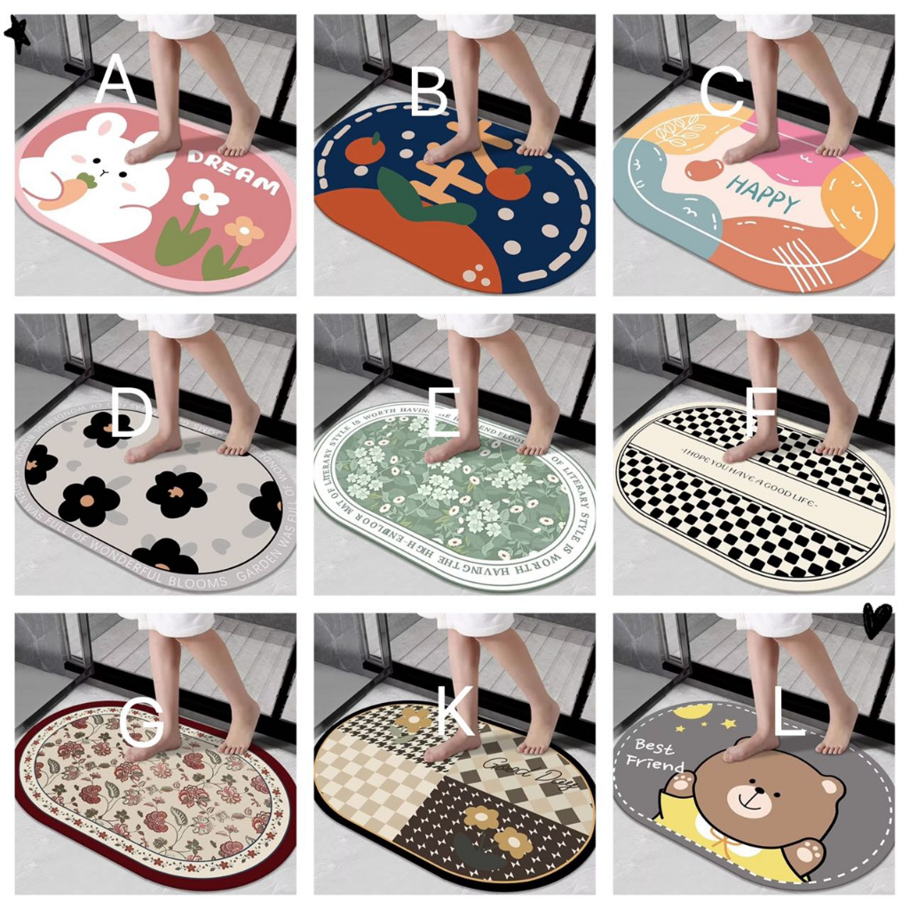 Diatom mud pad (40*60cm) / Super fast absorbent Floor mat Ready stock ...