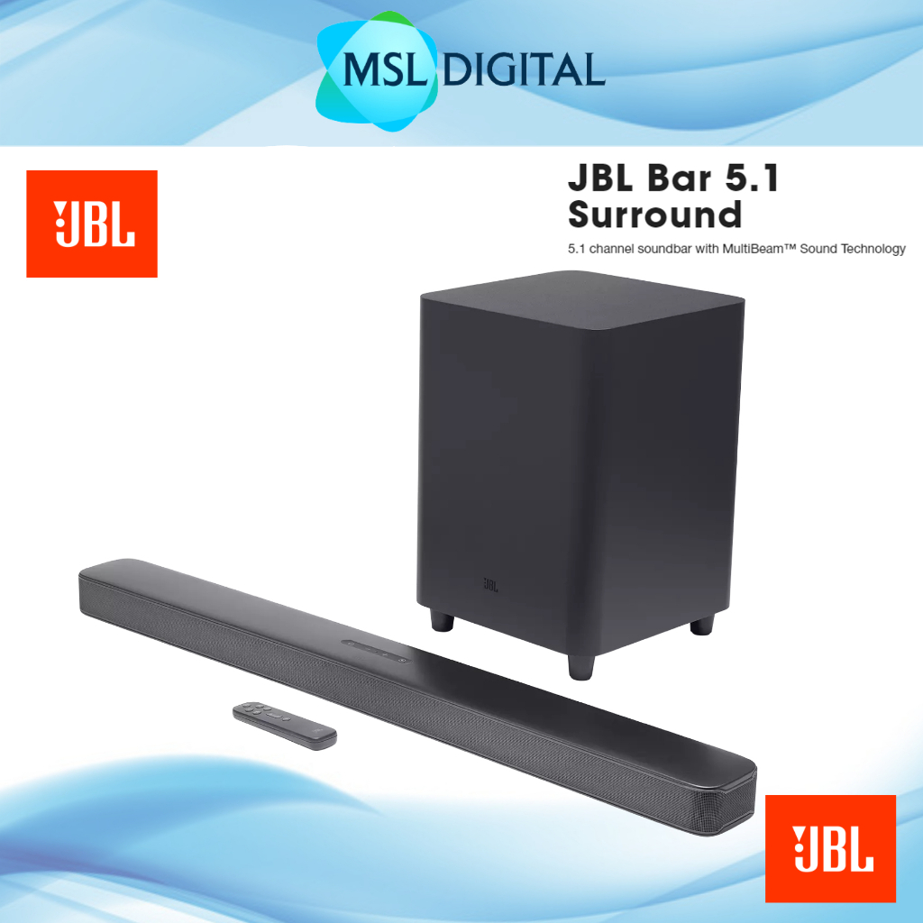 JBL Bar 5.1 Channel Soundbar with MultiBeam Sound Technology Wireless