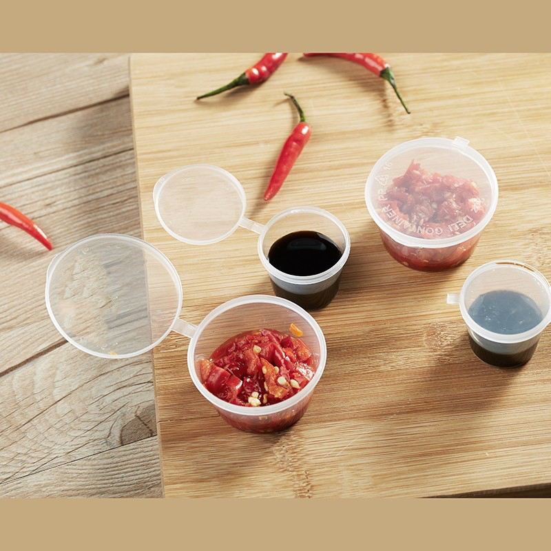 3 oz Round Disposable PP Plastic Container Hinged 100/50pcs± Teka N ...
