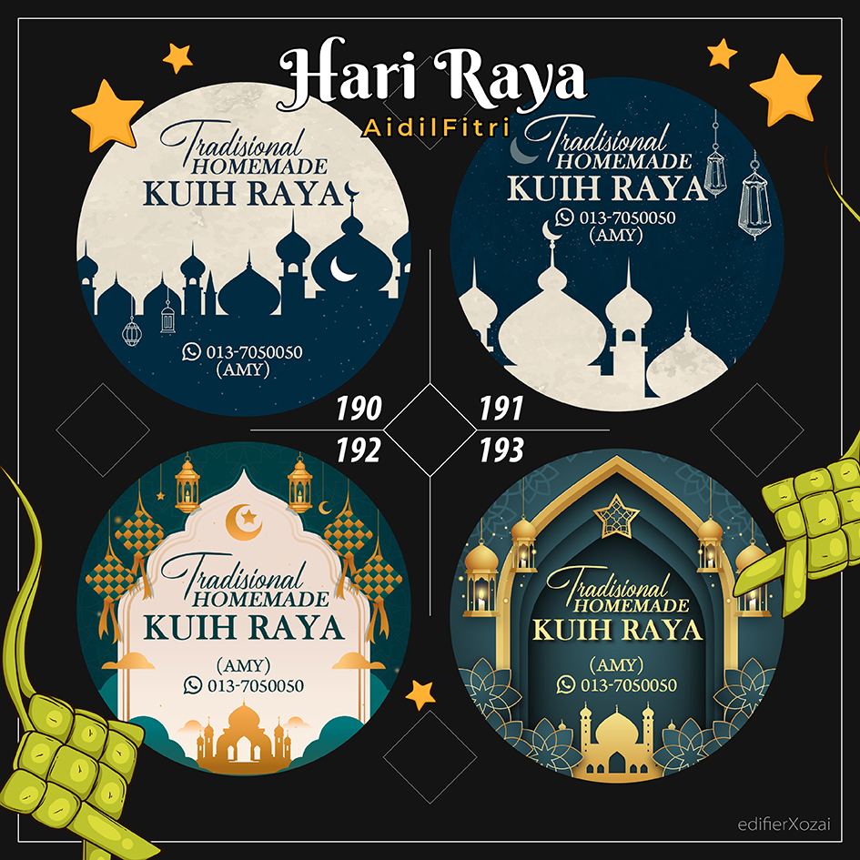 STICKER RAYA LABEL STIKER MURAH 4CM 100pcs | Shopee Malaysia