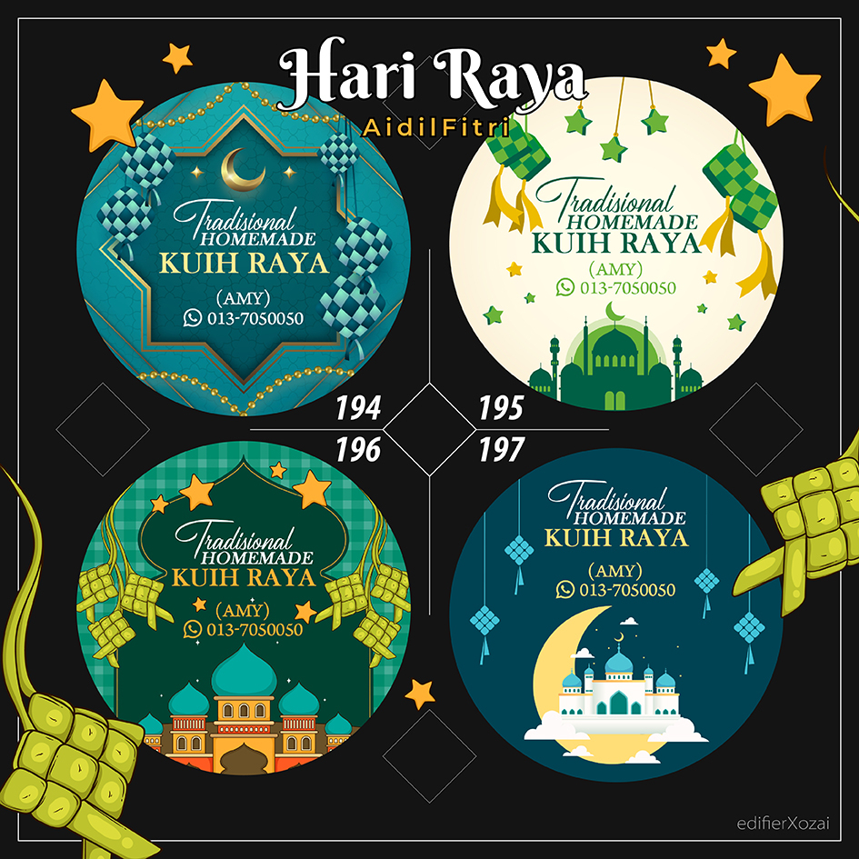 STICKER RAYA LABEL STIKER MURAH 4CM 100pcs | Shopee Malaysia