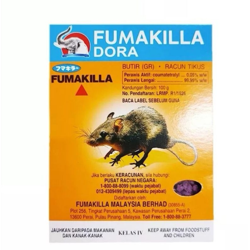 Fumakilla Dora Racun Tikus 100gram Ubat Tikus Rat Killer Mouse Bait ...