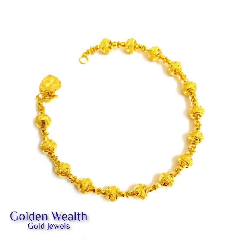 🌈Golden Wealth 916 Gold Italy Design Gelang Tangan BoBa Emas 916 ...