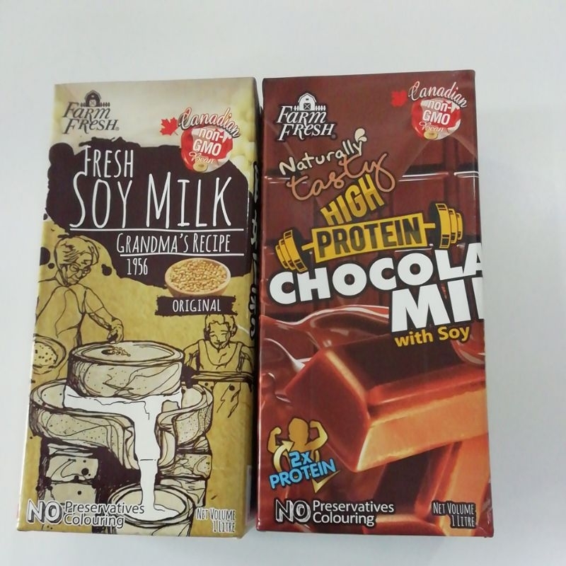 Farm Fresh UHT Original Soy Milk /Chocolate Milk with Soy 1L Shopee