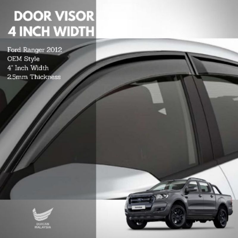 FORD RANGER 2012-2021 4 INCH 4 DOOR VISOR | Shopee Malaysia