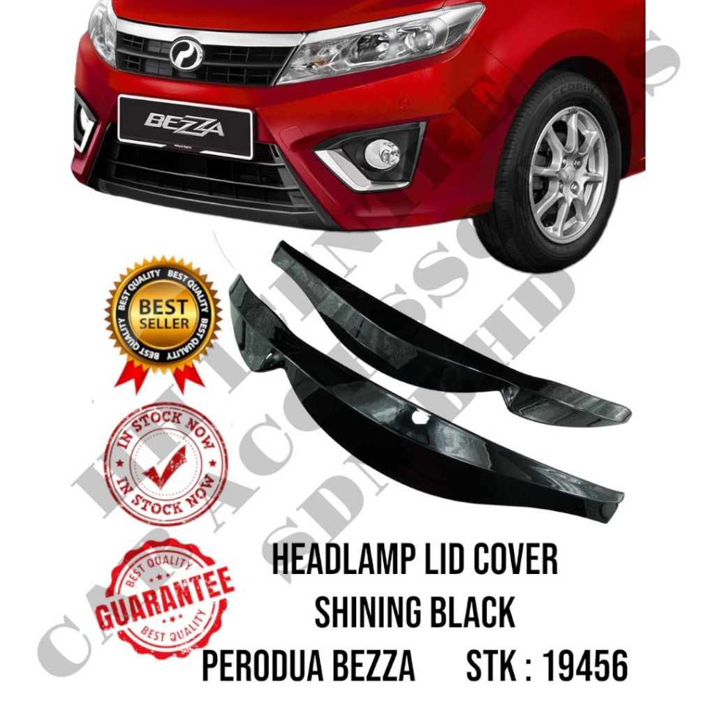 HEAD LAMP LID COVER PERODUA BEZZA 2016 - 2019 (SHINING BLACK) (2 PCS ...