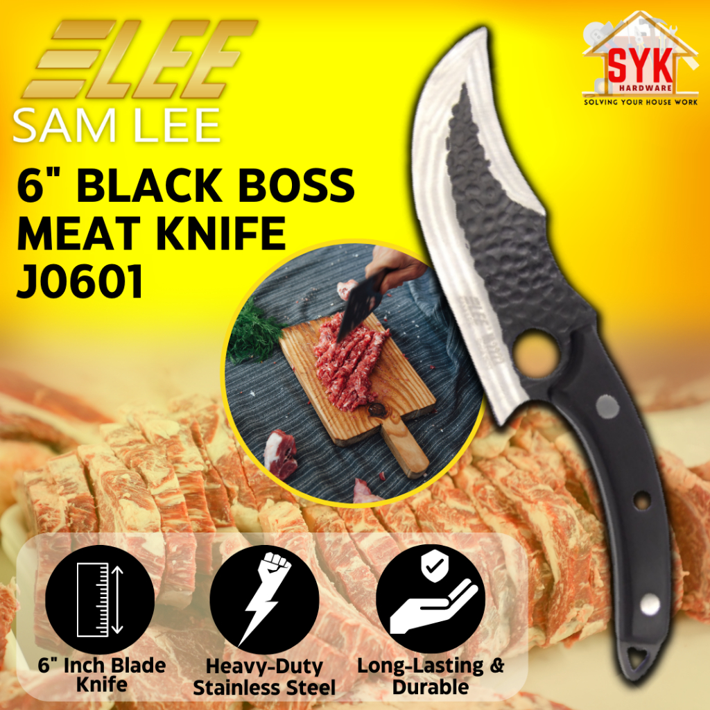 SYK SAMLEE M2222 J0601 6" 1Pcs Black Boss Meat Knife Viking Knives Hand