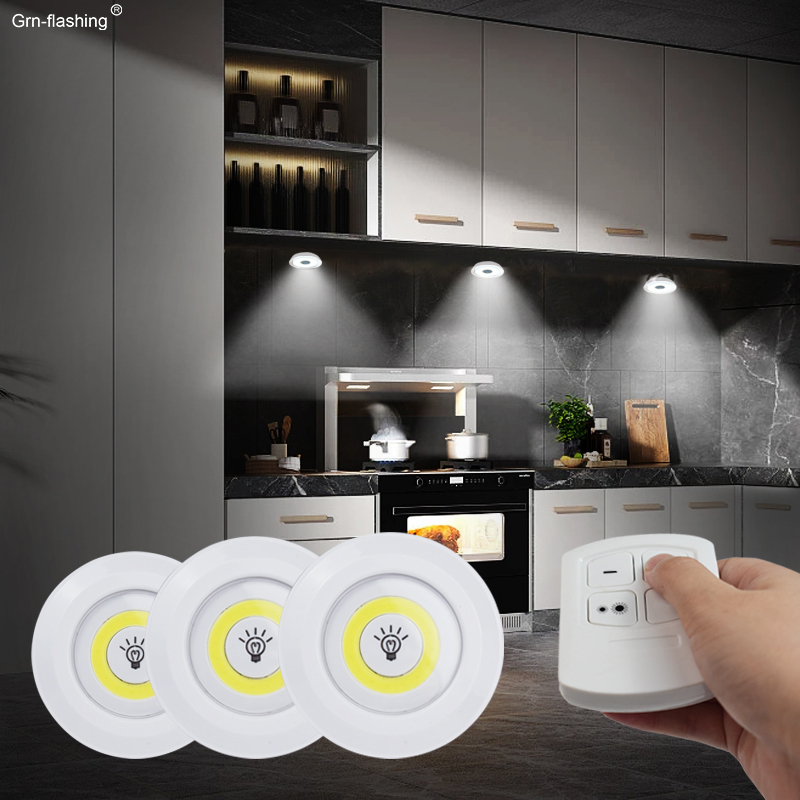 (1/3PCS) Wireless Dimmable LED Under Cabinet Light Remote Control ...