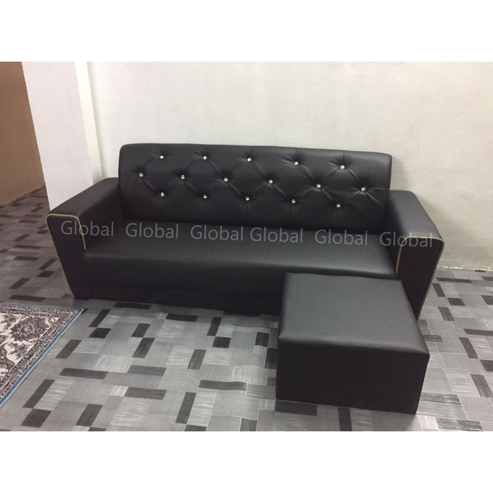 Free 1 Stool High Quality Pvc Sofa 3 Seater L Shape Sofakulit With