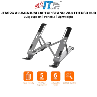 j5create JTS223 USB HUB X-Kit Laptop Stand, USB Laptop Stand with 4 USB port, Fordable Laptop Holder