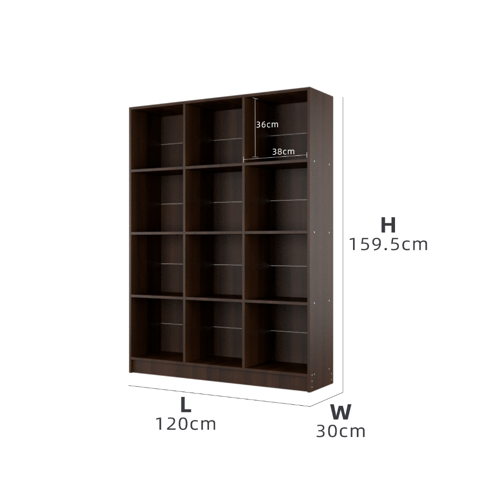 KitchenZ Book Shelf Book Rack Buku Rak Divider Cabinet with 12 ...