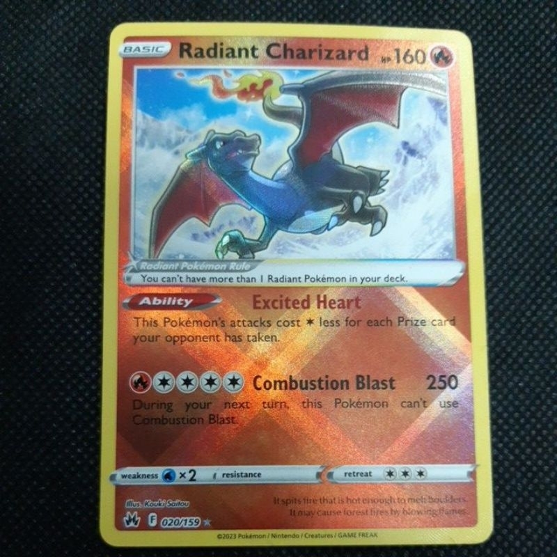 Pokemon Card TCG : Crown Zenith: Radiant Charizard 020/159 100% ...