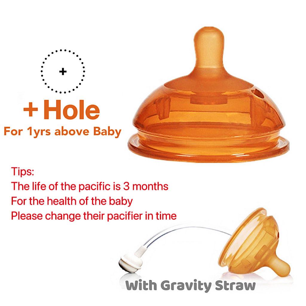 Baby Silicone Nano Bottle Feeding With Straw Wide Neck Pacifier Botol
