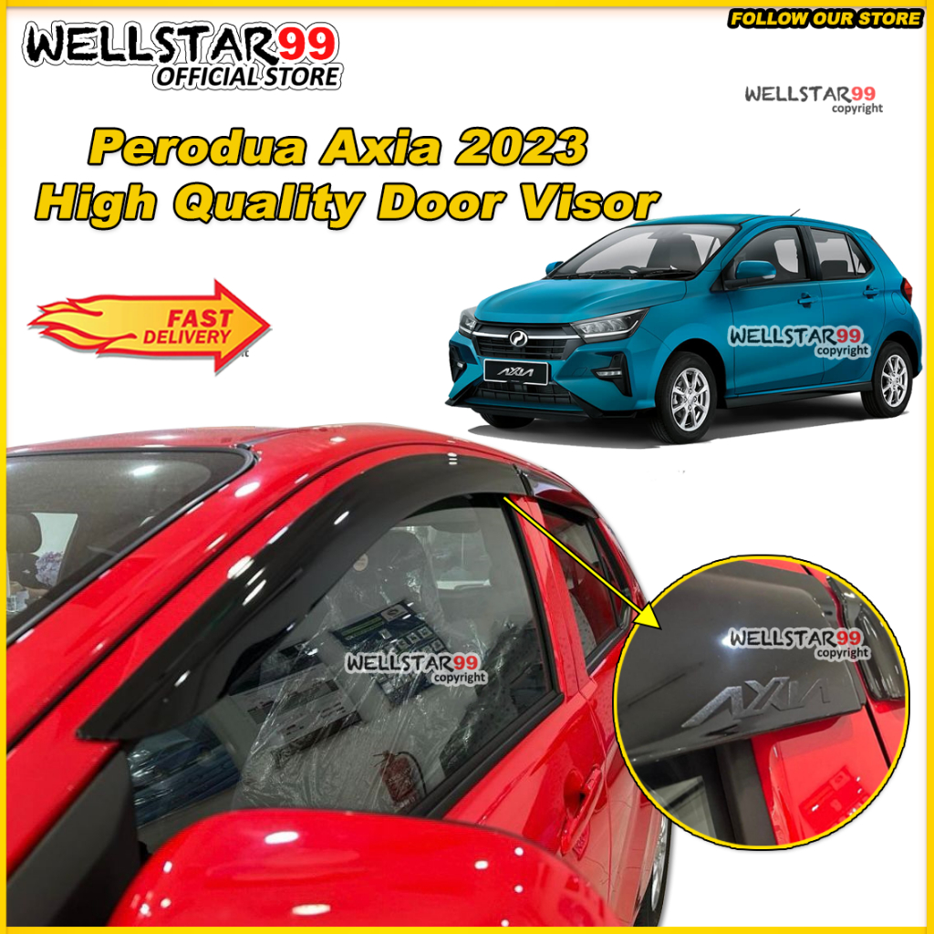 Perodua Axia New 2023 High Quality Air Press Window Door Visor Wind ...