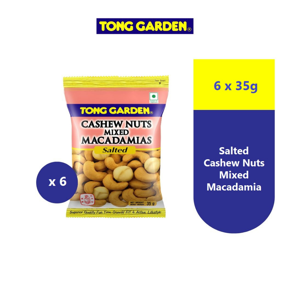 (Bundle of 6) Tong Garden Cashew Nuts Mixed Macadamias Salted 35g
