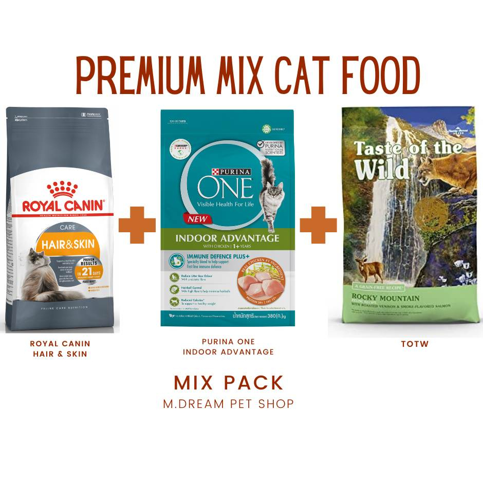 Premium Mix Cat Food / Royal Canin Hair and Skin Mix Purina One Indoor Mix TOTW Cat Food