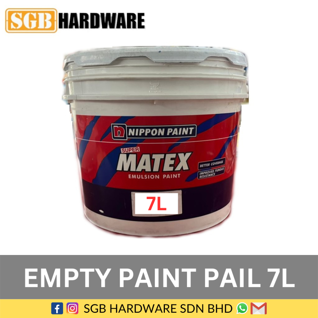 Recycle Paint Bucket with Cover & Handle (Metal/Plastic, Random) / Tong