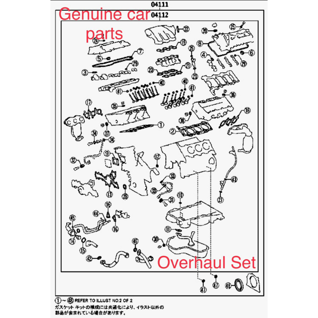 Toyota Original Engine 3.5Cc 2Grfe Overhual Set Alphard Vellfire Rx350 ...