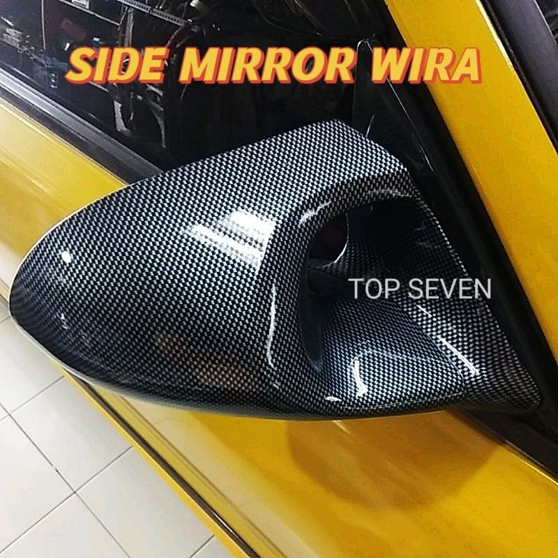 Side Mirror Ganador Wira Evo3 Carbon Kilat Cermin Biru Shopee Malaysia