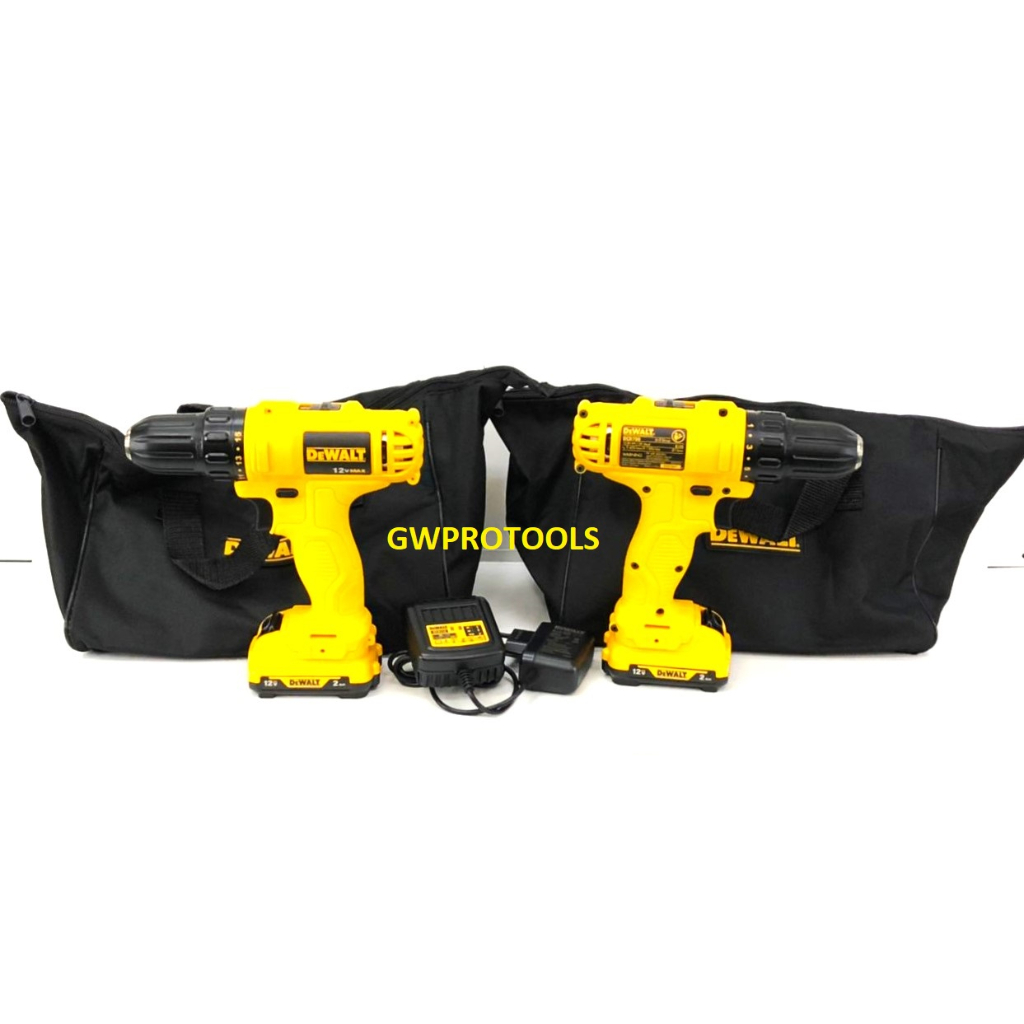 DCD700 DEWALT 12V MAX XR LI-ION CORDLESS DRILL DRIVER - 2 UNITS ...