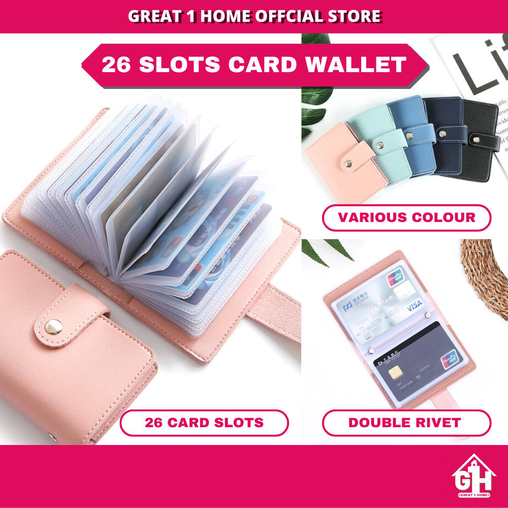 24/26 Card Slots GS PU Leather Function Card Case Business Card Holder ...